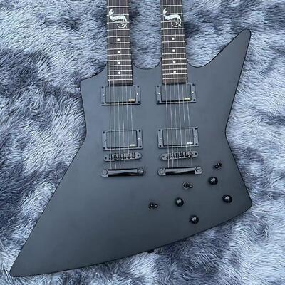 カスタムギターオーダー、ジェームス・ヘットフィールドのESP MX250 ダブルネック6+6弦エレキギター、マット仕上げ サプライヤー