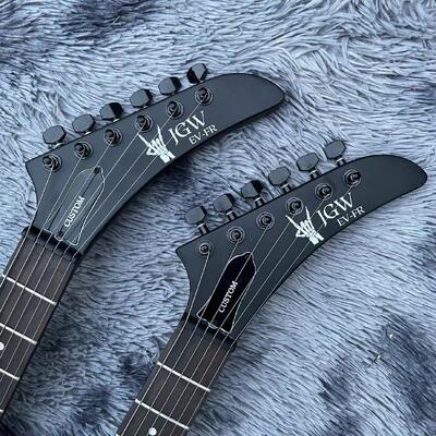 カスタムギターオーダー、ジェームス・ヘットフィールドのESP MX250 ダブルネック6+6弦エレキギター、マット仕上げ サプライヤー