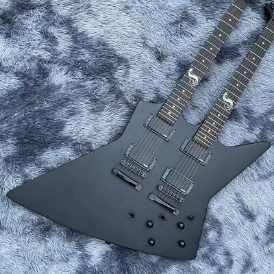カスタムギターオーダー、ジェームス・ヘットフィールドのESP MX250 ダブルネック6+6弦エレキギター、マット仕上げ サプライヤー