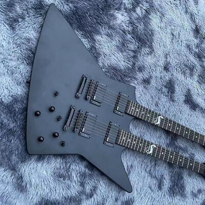 カスタムギターオーダー、ジェームス・ヘットフィールドのESP MX250 ダブルネック6+6弦エレキギター、マット仕上げ サプライヤー