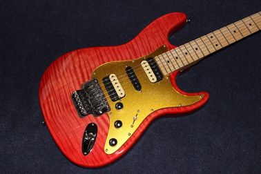 新品 最高品質 赤タイガー・フラーム 電動ギター 固体ベース 木材 カーディオ ストラト メイプル フィンガーボード ローラー 鋼筋 サプライヤー