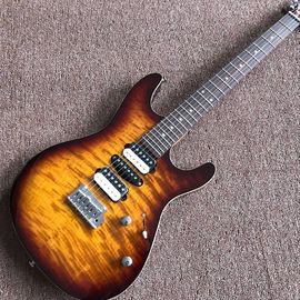 オーダーメイド ハンドワーク タイガー・フラーム エレクトリック・ギター ローズウッド フィンガーボード サンバースト サプライヤー