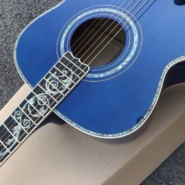 最高のジャンボ 青い炎 メイプル木 アコースティック ギター 固体エボニー ギター カスタマイズされた アコースティック 43インチ ジャンボ ギター サプライヤー