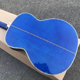 最高のジャンボ 青い炎 メイプル木 アコースティック ギター 固体エボニー ギター カスタマイズされた アコースティック 43インチ ジャンボ ギター サプライヤー
