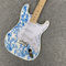 高品質の青と白のポルセラン 電気ギター 白のギターの誕生日プレゼント 送料無料 サプライヤー