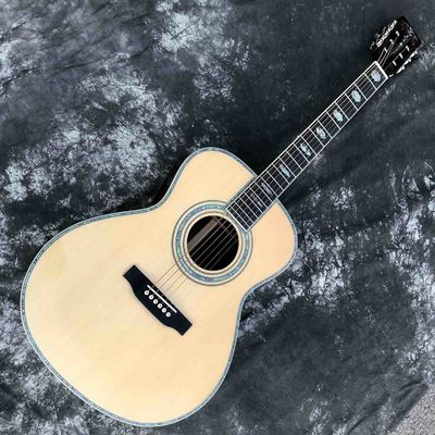 オーダーメイド 工場製 グランド アコースティック クラシック ギター 40 インチ OM ボディ アコースティック ギター 固い スプルース トップ エボニー フィンガーボード Rea サプライヤー