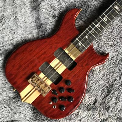 オーダーメイド グランド ALEM マークキング デラックス オーダーメイド 4本の弦 首から身体まで 底切断 心 ウォールナッツ ギター バス サプライヤー